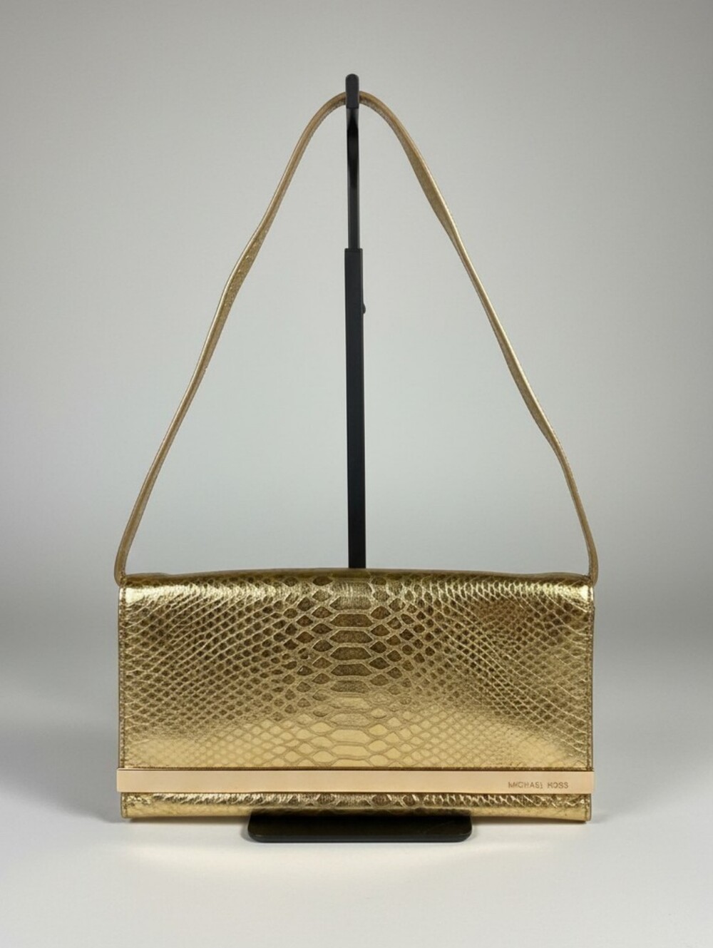 ✨ LIKE NEW ✨ Michael Kors Metallic Gold Python Leather Lana Clutch